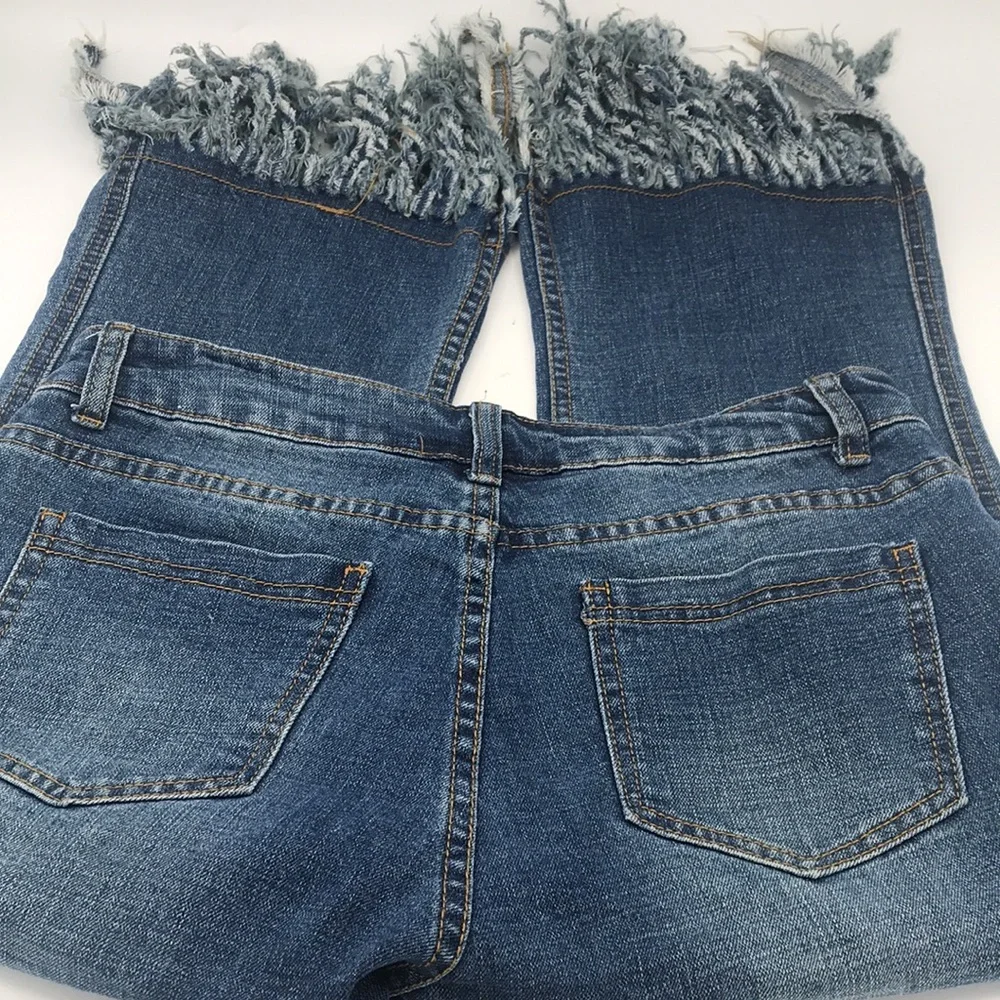 Hayden‎ Los Angeles Raw Fringe Hem Jean Capri Size Small - Picture 8 of 9